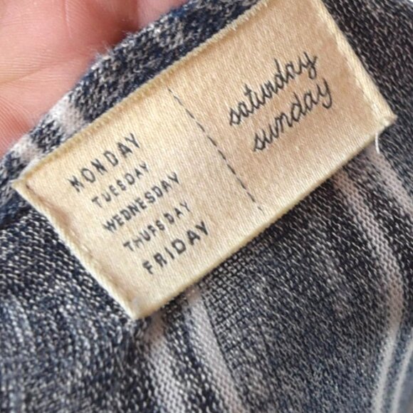 Saturday Sunday Blue Striped Drape Cardigan O/S Cozy Layering Soft Casual Knit - Picture 5 of 7